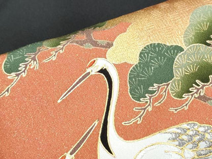 平和屋着物■豪華黒留袖 雲重ね花文 鶴 金彩 正絹 逸品 CABE6771th