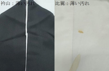 平和屋着物■豪華黒留袖　駒刺繍　扇面双鶴花文　金彩　正絹　逸品　CABE6772th