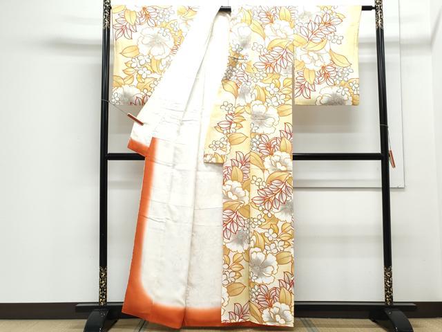 平和屋着物■上質な小紋　草花文　暈し染め　正絹　逸品　CABE6776th