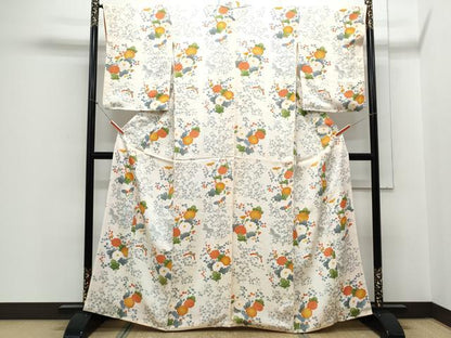 平和屋着物■上質な小紋 花蝶文 正絹 逸品 CABE6778th
