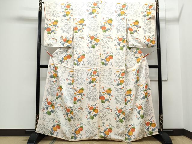 平和屋着物■上質な小紋 花蝶文 正絹 逸品 CABE6778th