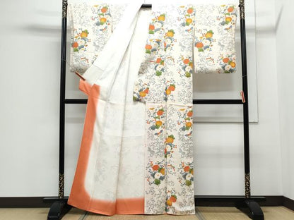 平和屋着物■上質な小紋 花蝶文 正絹 逸品 CABE6778th
