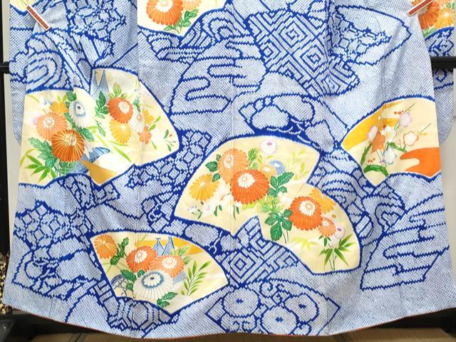 平和屋着物■豪華振袖 駒刺繍 絞り 地紙花文 金彩 正絹 逸品 CABE6800th