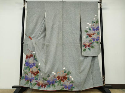 平和屋着物●豪華振袖　総絞り　舞花文　金彩　正絹　逸品　CABE6803ut