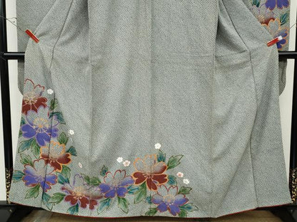 平和屋着物●豪華振袖　総絞り　舞花文　金彩　正絹　逸品　CABE6803ut