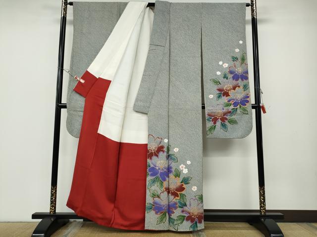 平和屋着物●豪華振袖　総絞り　舞花文　金彩　正絹　逸品　CABE6803ut