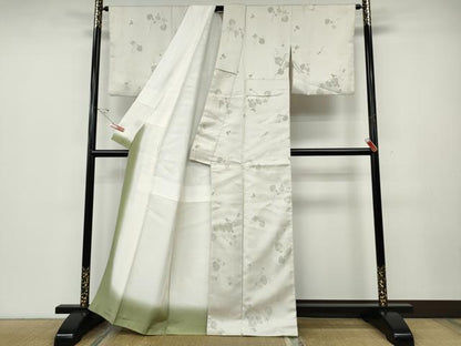 平和屋着物●上質なお召　葵　蔦の葉文　正絹　逸品　CABE6805ut