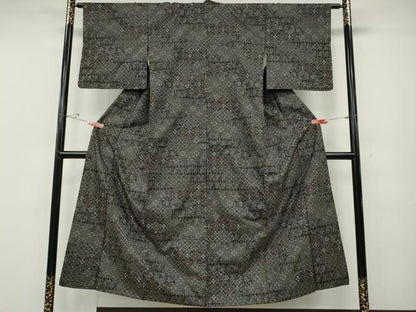 平和屋着物●本場大島紬　7マルキ　雲重ね吉祥花文　正絹　逸品　CABE6806ut