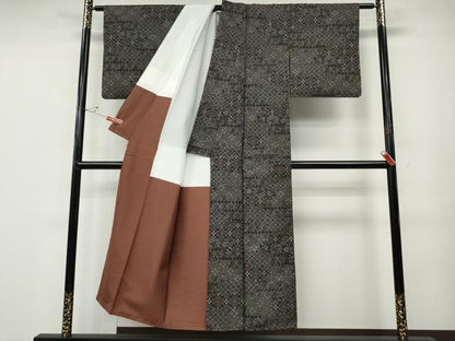 平和屋着物●本場大島紬　7マルキ　雲重ね吉祥花文　正絹　逸品　CABE6806ut
