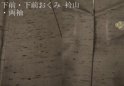 平和屋着物●石川県指定無形文化財　牛首紬　白山工房　手織り　訪問着　更紗蔦の葉花文　正絹　逸品　CABE6807ut
