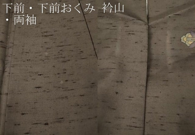 平和屋着物●石川県指定無形文化財　牛首紬　白山工房　手織り　訪問着　更紗蔦の葉花文　正絹　逸品　CABE6807ut