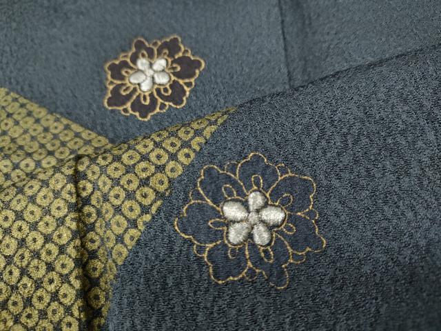 平和屋着物●訪問着　刺繍　花鳥文　金彩　正絹　逸品　未使用　CABE6808ut