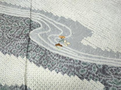 平和屋着物●訪問着　刺繍　絞り　道長花文　金糸　正絹　逸品　未使用　CABE6809ut