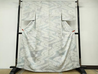 平和屋着物●訪問着　総絞り　流水文　暈し染め　正絹　逸品　CABE6810ut