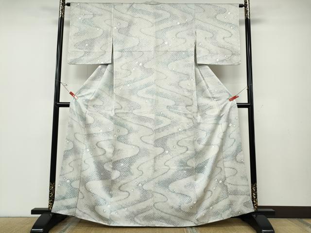 平和屋着物●訪問着　総絞り　流水文　暈し染め　正絹　逸品　CABE6810ut