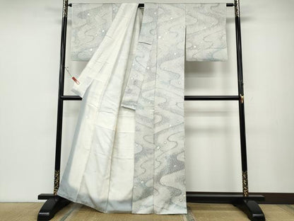 平和屋着物●訪問着　総絞り　流水文　暈し染め　正絹　逸品　CABE6810ut