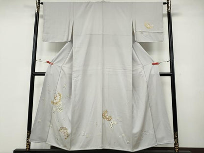 平和屋着物●訪問着　駒刺繍　絵皿花文　金彩　正絹　逸品　未使用　CABE6813ut