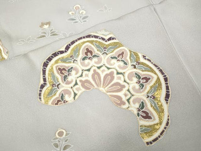 平和屋着物●訪問着　駒刺繍　絵皿花文　金彩　正絹　逸品　未使用　CABE6813ut
