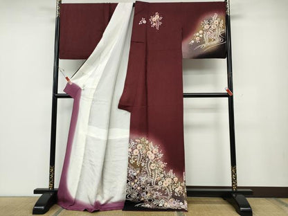 平和屋着物●訪問着　辻が花　絞り　暈し染め　ロング丈　正絹　逸品　CABE6818ut