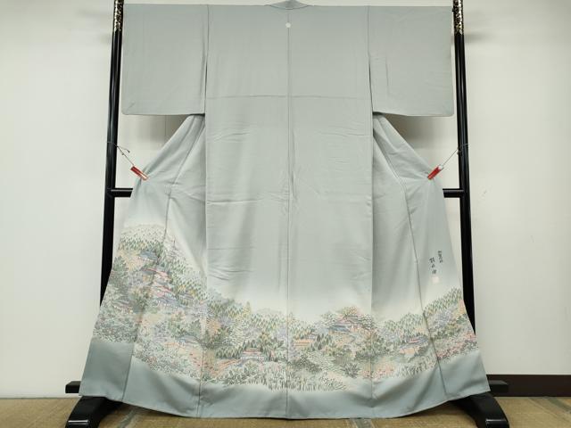 平和屋着物●本加賀友禅作家　梶山伸　色留袖　寿光織　風景草花文　暈し染め　さが美扱い　正絹　逸品　CABE6819ut