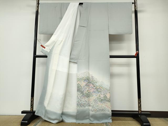 平和屋着物●本加賀友禅作家　梶山伸　色留袖　寿光織　風景草花文　暈し染め　さが美扱い　正絹　逸品　CABE6819ut