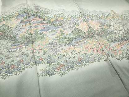 平和屋着物●本加賀友禅作家　梶山伸　色留袖　寿光織　風景草花文　暈し染め　さが美扱い　正絹　逸品　CABE6819ut