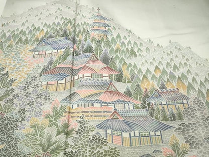 平和屋着物●本加賀友禅作家　梶山伸　色留袖　寿光織　風景草花文　暈し染め　さが美扱い　正絹　逸品　CABE6819ut