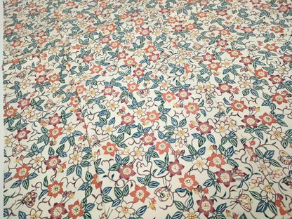 平和屋着物●上質な小紋　型染め　花蝶文　ロング丈　正絹　逸品　未使用　CABE6820ut