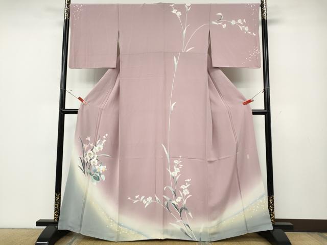 【フルセット】訪問着→枝花文暈し染め 正絹逸品 袋帯→ 正絹 波 箔ちらし 全通 平和屋着物○訪問着 枝花文 暈し染め 正絹 逸品 CABB4229yc 【公式通販】
