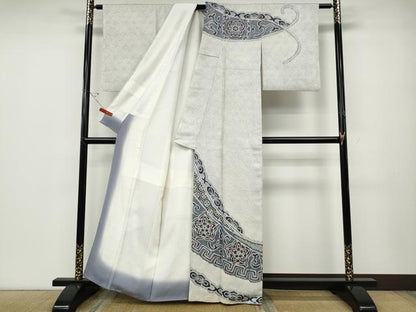 平和屋着物●訪問着　総絞り　吉祥花文　正絹　逸品　CABE6823ut