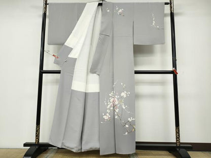 平和屋着物●京加賀友禅　百貫達雄　訪問着　枝花文　暈し染め　銀座おおぎ屋扱い　正絹　逸品　CABE6824ut