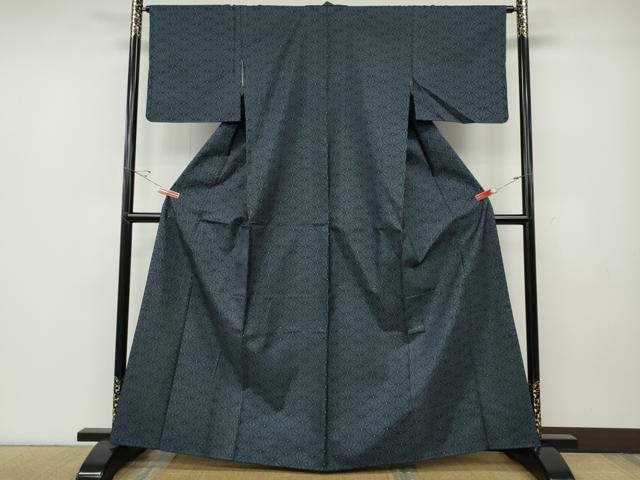 平和屋着物●本場大島紬　7マルキ　麻の葉文　正絹　逸品　CABE6825ut