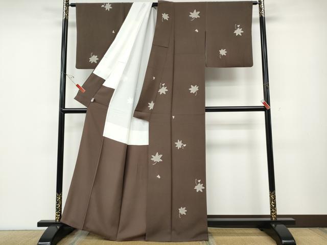 平和屋着物●上質な小紋　舞葉文　正絹　逸品　CABE6827ut
