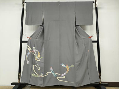 平和屋着物●豪華色留袖　友禅　作家物　短冊吉祥花文　正絹　逸品　CABE6829ut