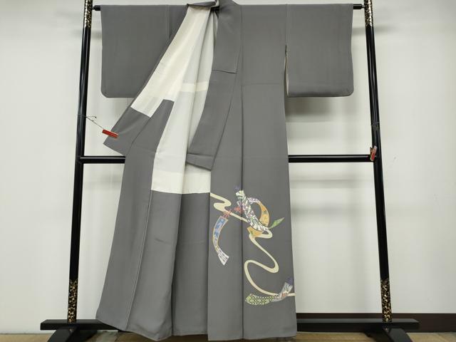 平和屋着物●豪華色留袖　友禅　作家物　短冊吉祥花文　正絹　逸品　CABE6829ut