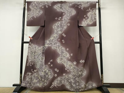 平和屋着物●訪問着　ろうけつ染め　道長吉祥花文　暈し染め　金彩　正絹　逸品　CABE6831ut