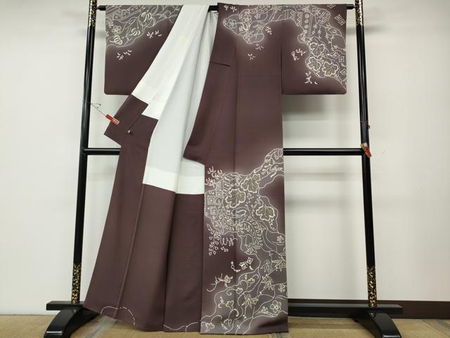 平和屋着物●訪問着　ろうけつ染め　道長吉祥花文　暈し染め　金彩　正絹　逸品　CABE6831ut