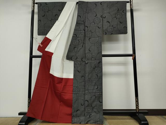 平和屋着物●本場大島紬　7マルキ　吉祥花文　正絹　逸品　CABE6832ut