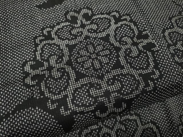 平和屋着物●本場大島紬　7マルキ　吉祥花文　正絹　逸品　CABE6832ut