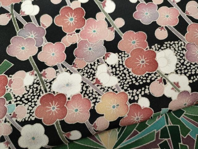 平和屋着物●豪華黒留袖　友禅　作家物　風景草花文　正絹　逸品　CABE6838ut