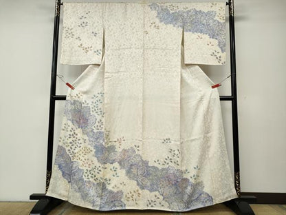 平和屋着物●訪問着　絞り　舞葉文　金彩　正絹　逸品　CABE6840ut