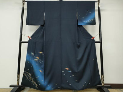 平和屋着物●訪問着　作家物　七宝　花筏文　暈し染め　金彩　正絹　逸品　CABE6848ut