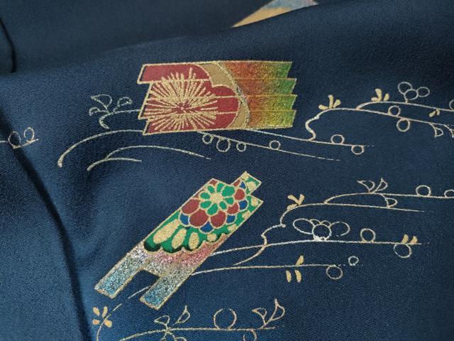 平和屋着物●訪問着　作家物　七宝　花筏文　暈し染め　金彩　正絹　逸品　CABE6848ut