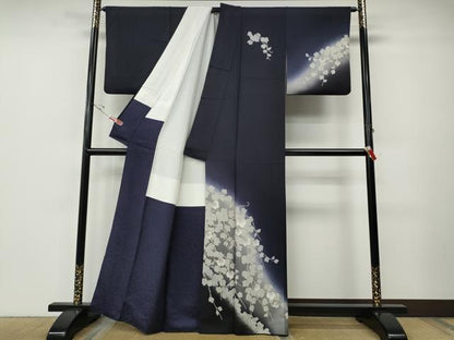 平和屋着物●訪問着　蔦の葉文　暈し染め　金彩　正絹　逸品　CABE6849ut