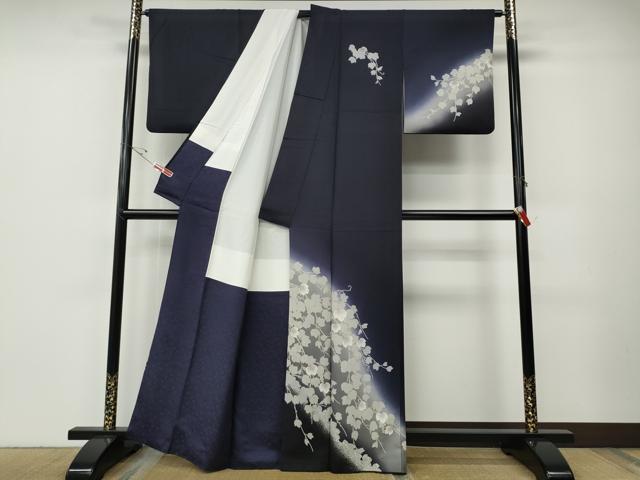 平和屋着物●訪問着　蔦の葉文　暈し染め　金彩　正絹　逸品　CABE6849ut