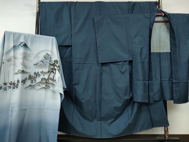 平和屋着物●男性　本場大島紬　アンサンブル　長襦袢セット　100亀甲　総詰め　正絹　逸品　未使用　CABE6851ut