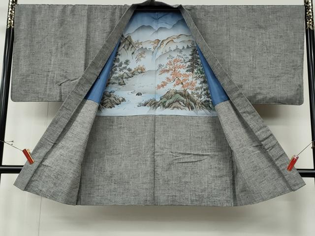 平和屋着物●男性　紬　アンサンブル　有馬　霞文　キングサイズ　証紙付き　正絹　逸品　CABE6857ut