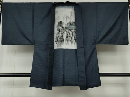 平和屋着物●男性　本場大島紬　アンサンブル　長襦袢セット　吉祥文　正絹　逸品　CABE6862ut