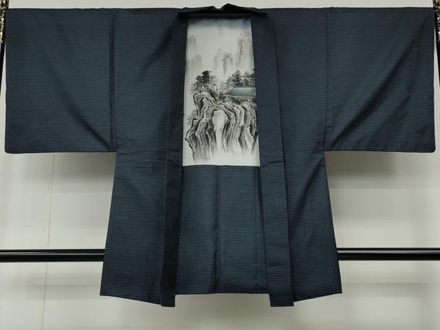 平和屋着物●男性　本場大島紬　アンサンブル　長襦袢セット　吉祥文　正絹　逸品　CABE6862ut