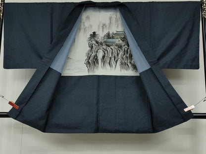 平和屋着物●男性　本場大島紬　アンサンブル　長襦袢セット　吉祥文　正絹　逸品　CABE6862ut
